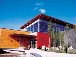 Morris Thompson Cultural Center in Fairbanks is beside the Chena River.