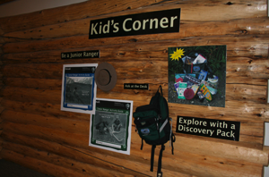 Denali Park junior ranger program corner